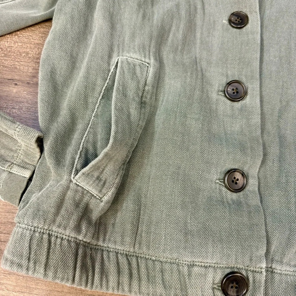 Standard James Perse light green button front jacket womens 1 small military - Picture 8 of 12